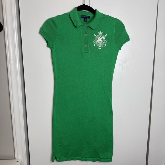 Ralph Lauren Hunter Jumper Equestrian Tennis Knit Polo Dress Green - Picture 1 of 10